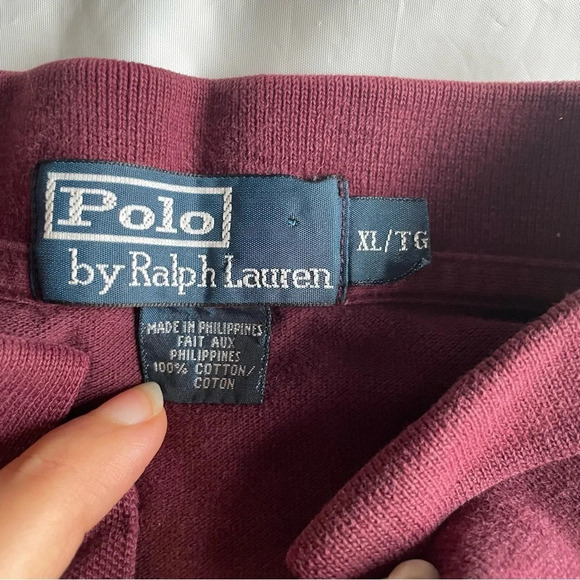 🏇Vintage  Burgundy Ralph Lauren Polo! Men’s Size XL🏇 - Picture 7 of 11